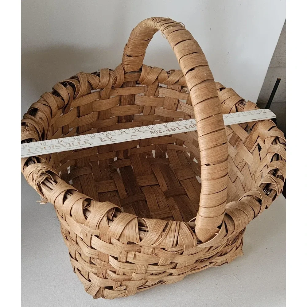 Vtg XL Huge Split Oak GATHERING BASKET Primitive Appalachian